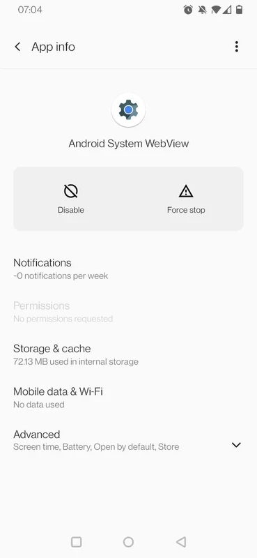 Android System WebView — لقطة شاشة 2